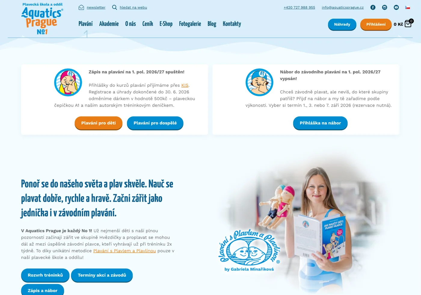 aquaticsprague.cz - web design, WordPress & maintenance