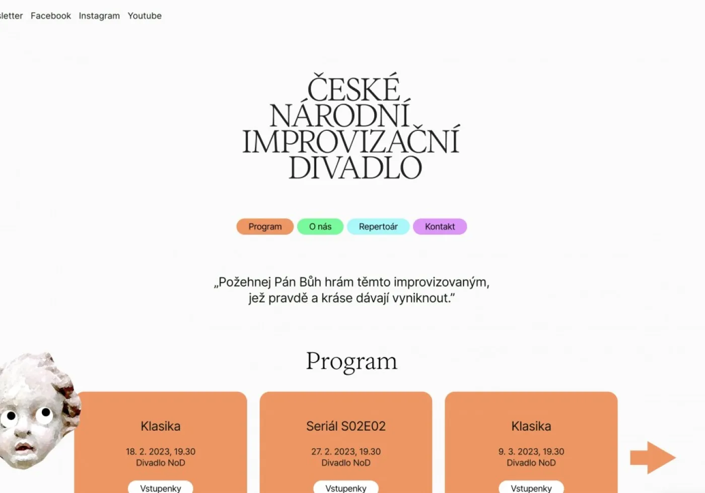 české národní improv divadlo - custom WordPress