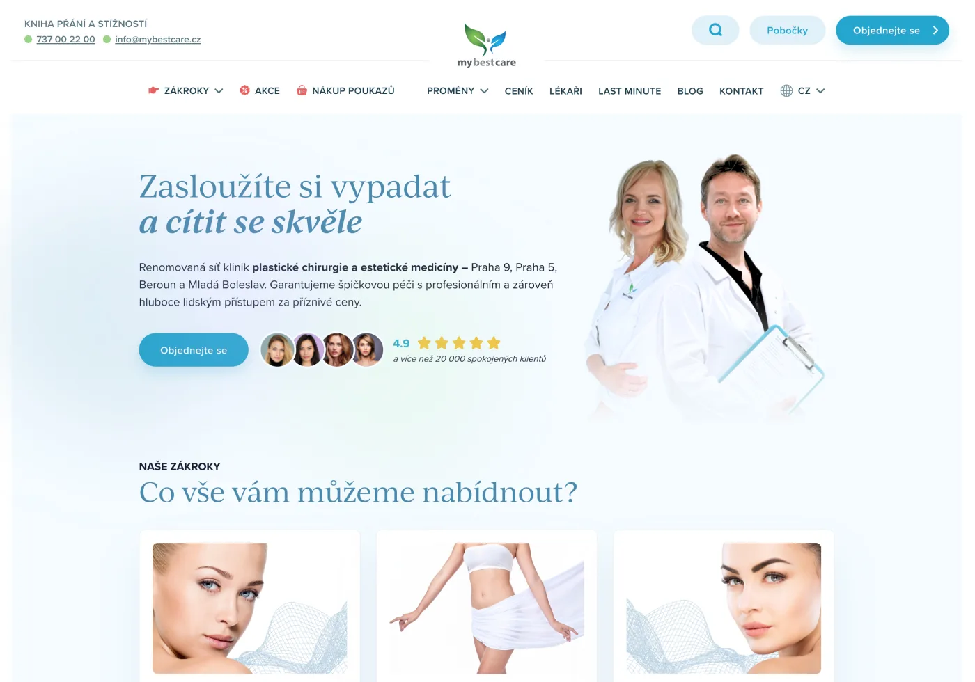 mybestcare.cz - redesign, custom website + maintenance